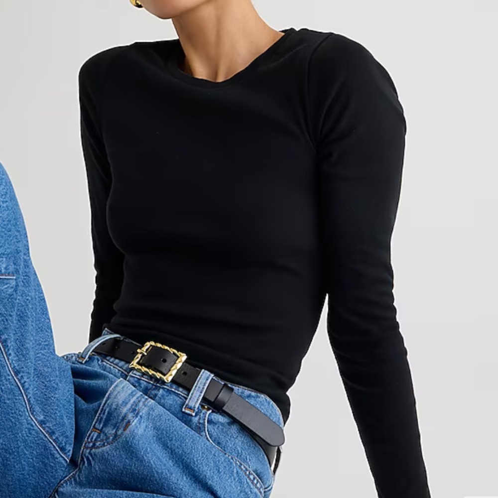 Black J. Crew Long Sleeve “Perfect Fit” Tee Shirt